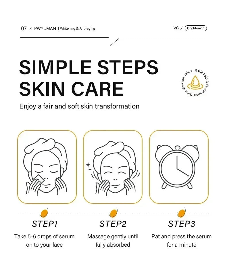 Vitamin C Whitening Freckles Serum Cream Remove Dark Spots Melasma Niacinamide Lighten Melanin Acne Scars Anti-aging Skin Care