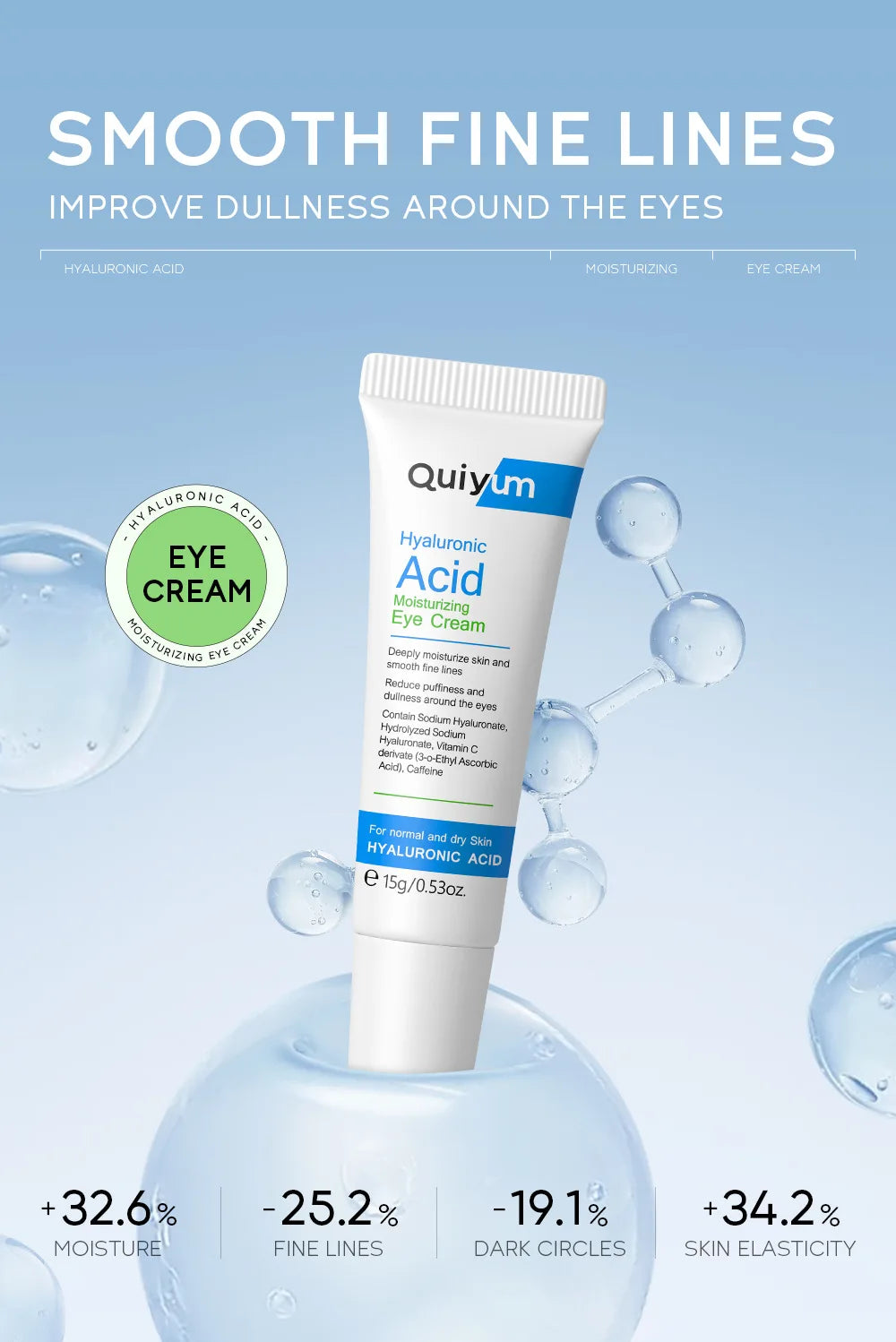 Eye Dark Circles Remover Cream Retinol Anti-aging Serum Remove Eye Bags Puffiness Fade Wrinkles Fine Lines Lift Firm Eye Care