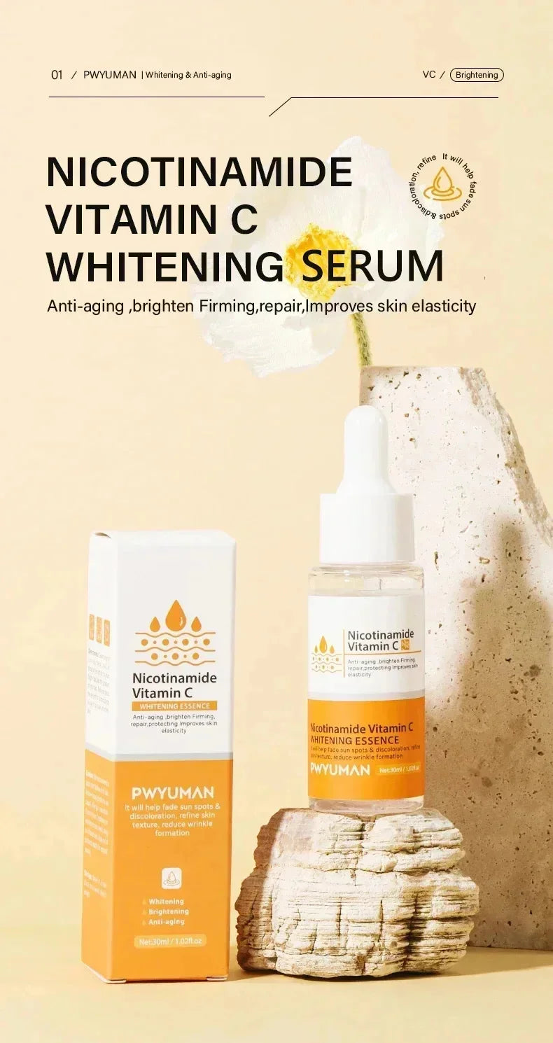 Vitamin C Whitening Freckles Serum Cream Remove Dark Spots Melasma Niacinamide Lighten Melanin Acne Scars Anti-aging Skin Care