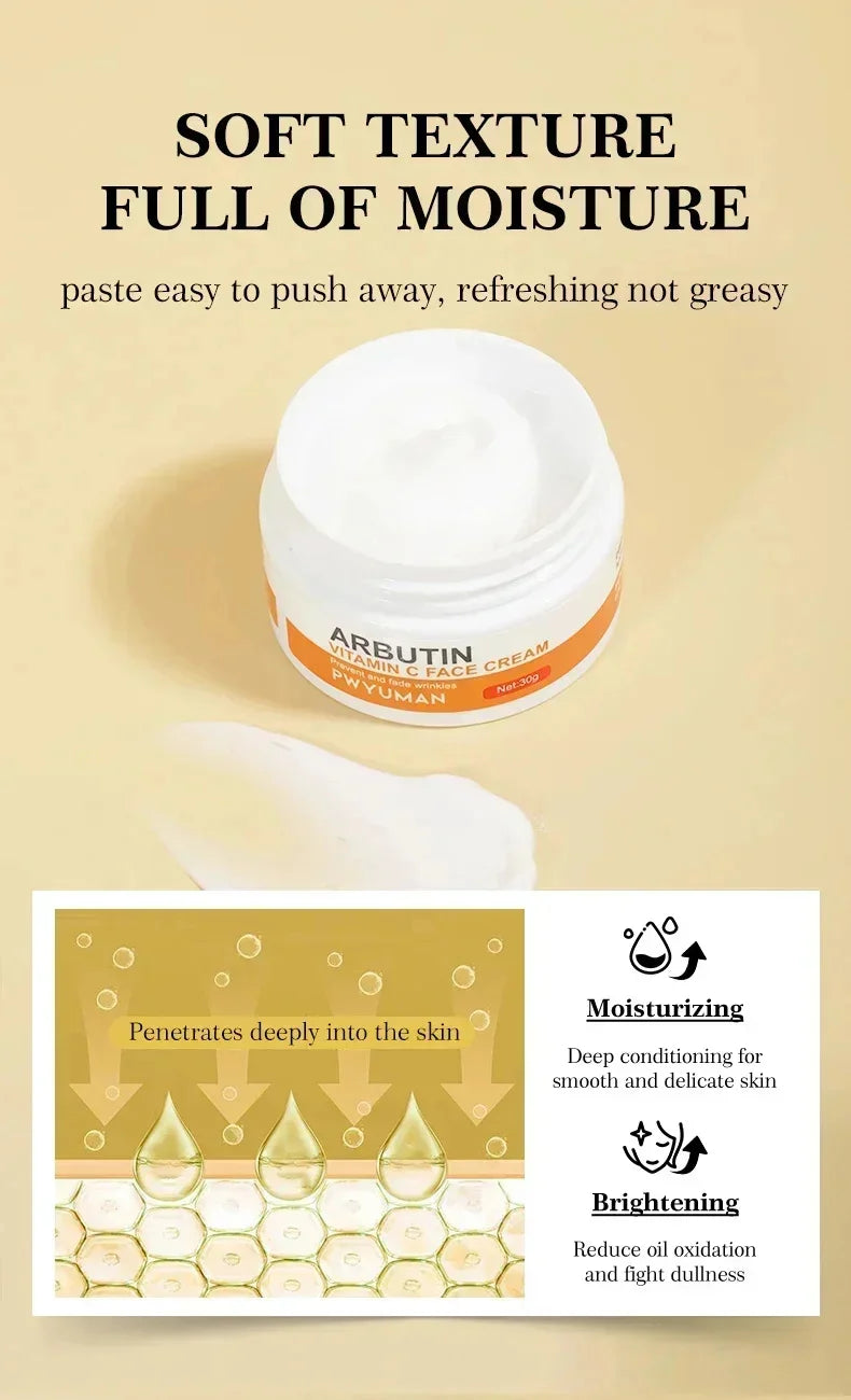 Vitamin C Whitening Freckles Serum Cream Remove Dark Spots Melasma Niacinamide Lighten Melanin Acne Scars Anti-aging Skin Care