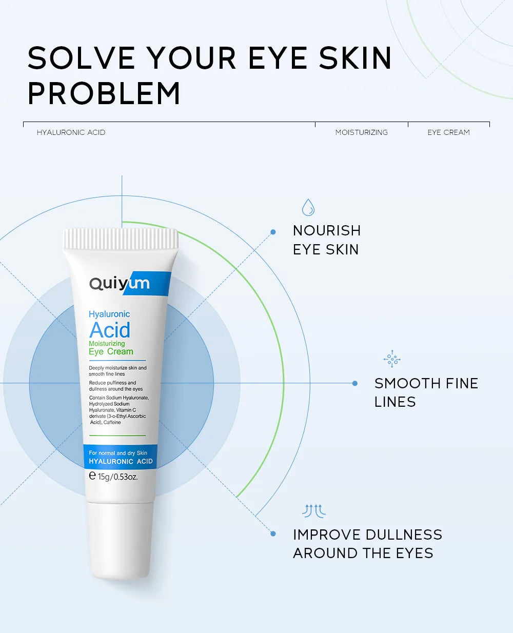 Eye Dark Circles Remover Cream Retinol Anti-aging Serum Remove Eye Bags Puffiness Fade Wrinkles Fine Lines Lift Firm Eye Care