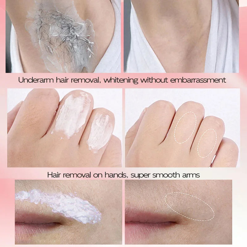 Fast Painless Hair Removal Cream Aloe Moisturizing Gel Hair Growth Inhibitor Lip Face Arm Armpit Leg Permanent Depilatory