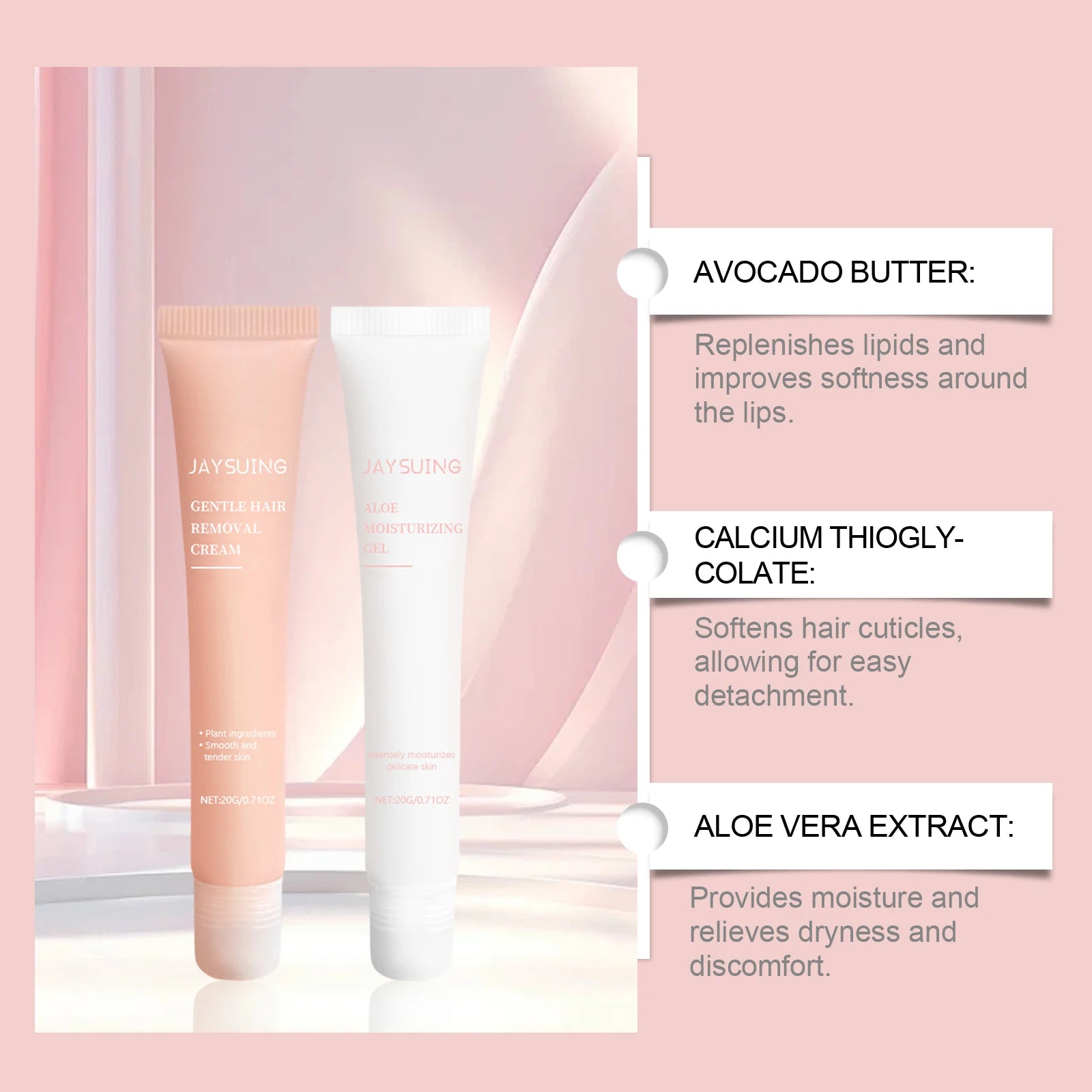 Fast Painless Hair Removal Cream Aloe Moisturizing Gel Hair Growth Inhibitor Lip Face Arm Armpit Leg Permanent Depilatory