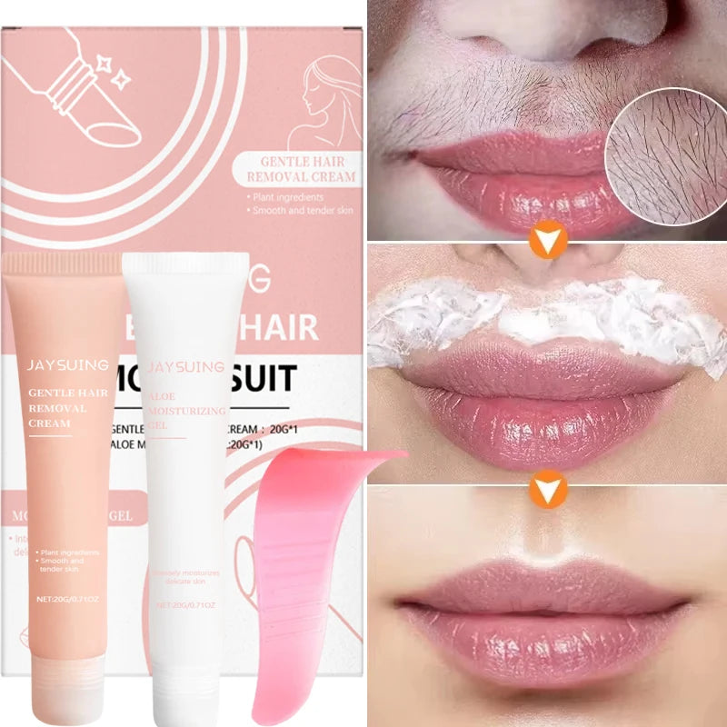 Fast Painless Hair Removal Cream Aloe Moisturizing Gel Hair Growth Inhibitor Lip Face Arm Armpit Leg Permanent Depilatory