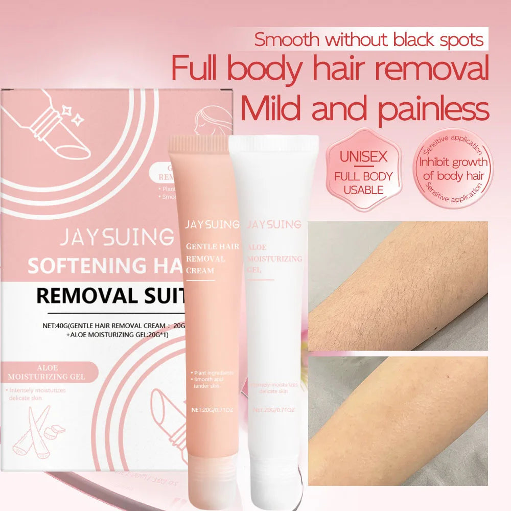 Fast Painless Hair Removal Cream Aloe Moisturizing Gel Hair Growth Inhibitor Lip Face Arm Armpit Leg Permanent Depilatory