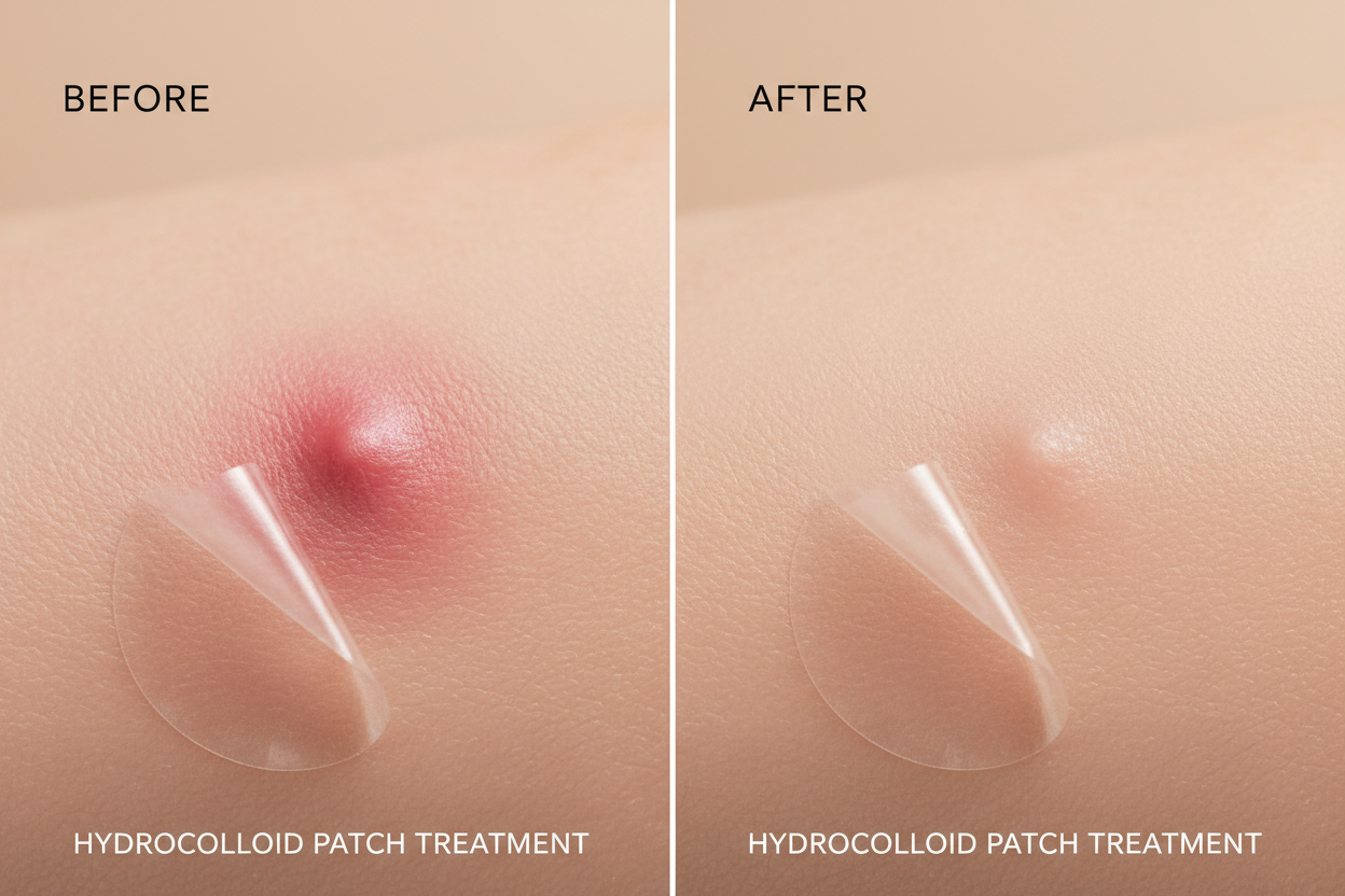 Before and after acne pimple patch results